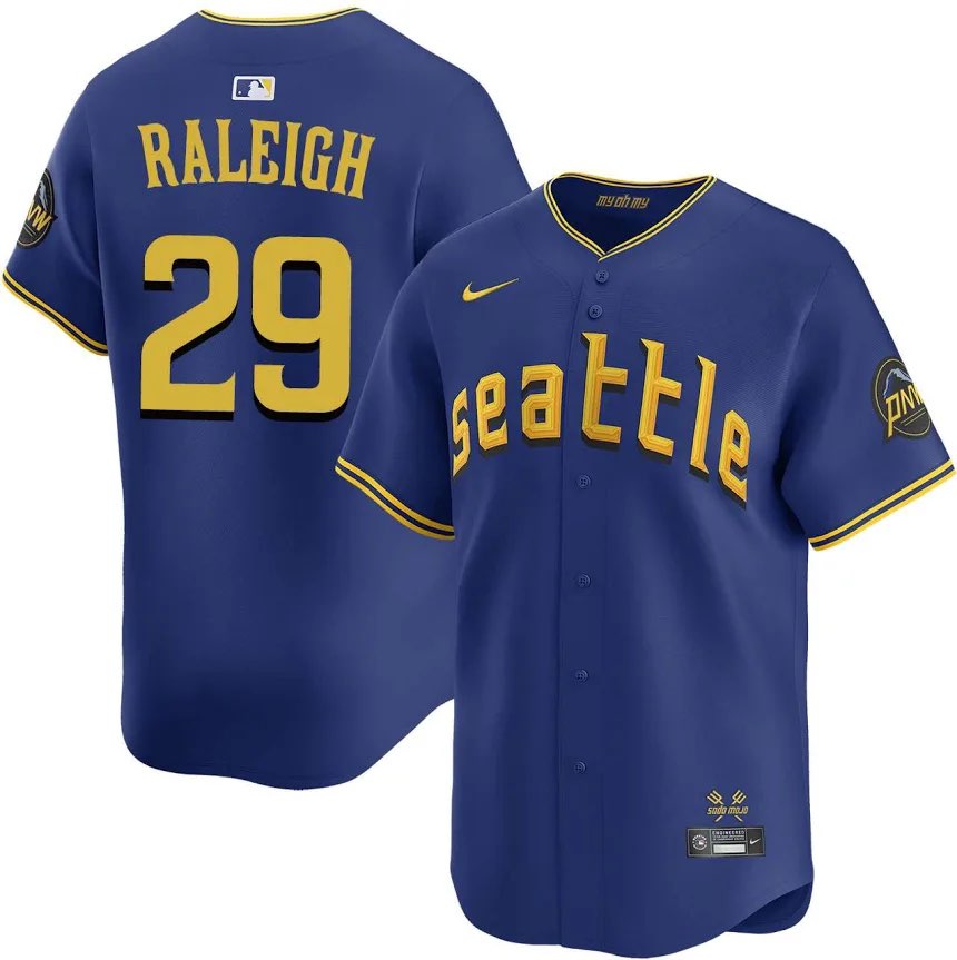 Youth Seattle Mariners #29 Cal Raleigh Navy Limited Stitched Jersey