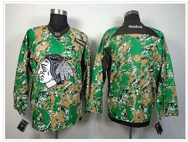 Chicago Blackhawks Blank Camo Veterans Day Practice NHL Jersey