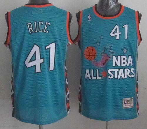 Charlotte Hornets Mitchell And Ness #41 Glen Rice Light Blue 1996 All Star Charlotte Hornets NBA Jersey