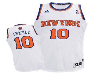 Knicks #10 FRAZIER White Stitched NBA Jersey