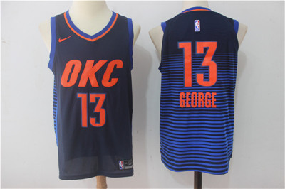 Nike Thunder #13 Paul George Navy Authentic Stitched NBA Jersey