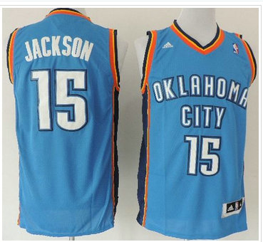 Revolution 30 Oklahoma City Thunder #15 Reggie Jackson Blue Stitched NBA Jersey
