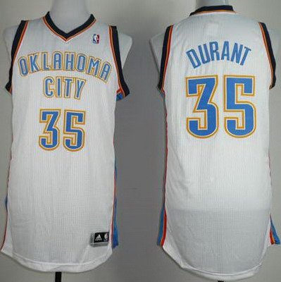 Revolution 30 Oklahoma City Thunder #35 Kevin Durant White NBA Jersey