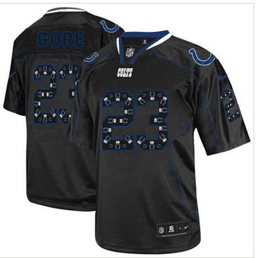 New Indianapolis Colts #23 Frank Gore New Lights Out Black Men's Stitched NFL Elite Jersey