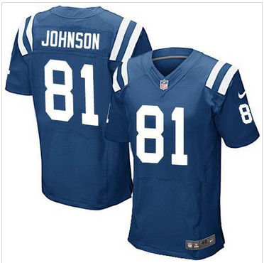 NEW Indianapolis Colts #81 Andre Johnson Royal Blue Team Color Men's Stitched NFL Elite jersey