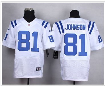 New Colts #81 Andre Johnson White Men's Stitched NFL Elite Jersey