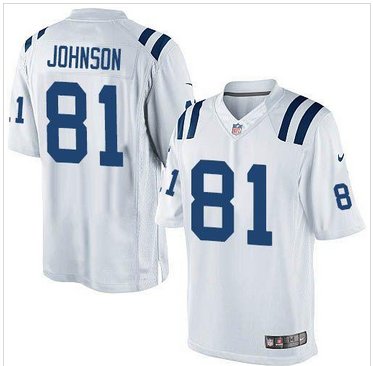 NEW Indianapolis Colts #81 Andre Johnson White Men's Stitched NFL Limited Jersey