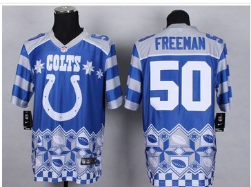 New Indianapolis Colts #50 Jerrell Freeman Royal Blue NFL Elite Noble Fashion Jersey