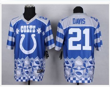 New Indianapolis Colts #21 Vontae Davis Royal Blue NFL Elite Noble Fashion Jersey