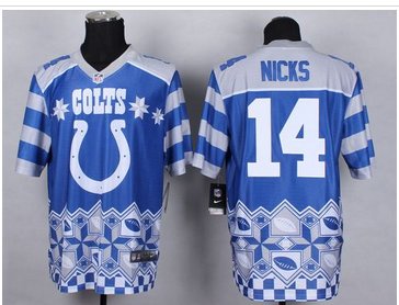 New Indianapolis Colts #14 Hakeem Nicks Royal Blue NFL Elite Noble Fashion Jersey