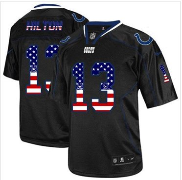 NEW Indianapolis Colts #13 T.Y. Hilton Black NFL Elite USA Flag Fashion Jersey