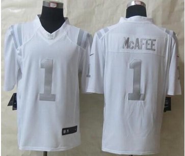 NEW Indianapolis Colts #1 Pat McAfee White NFL Limited Platinum Jersey