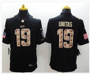 NEW Indianapolis Colts #19 Johnny Unitas Black NFL Limited Salute to Service jersey