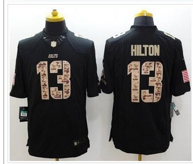 NEW Indianapolis Colts #13 T.Y. Hilton Black NFL Limited Salute to Service jersey