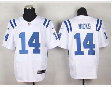 NEW Colts #14 Hakeem Nicks White Men's Stitched NFL Elite Jersey