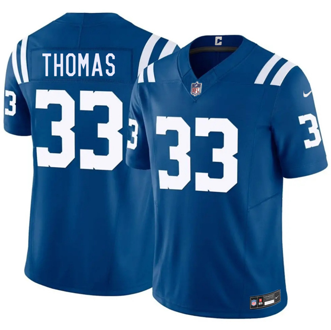 Men's Indianapolis Colts #33 Juanyeh Thomas Blue 2026 F.U.S.E. Vapor Limited Stitched Football Jersey