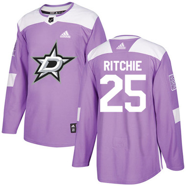 Adidas Stars #25 Brett Ritchie Purple Authentic Fights Cancer Stitched NHL Jersey