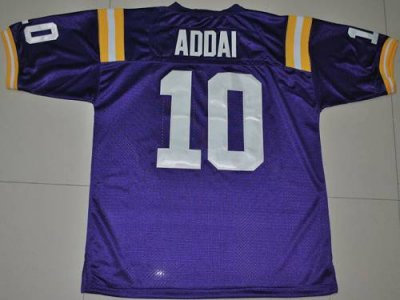 LSU Tigers #10 Joseph Addai Purple Embroidered NCAA Jersey