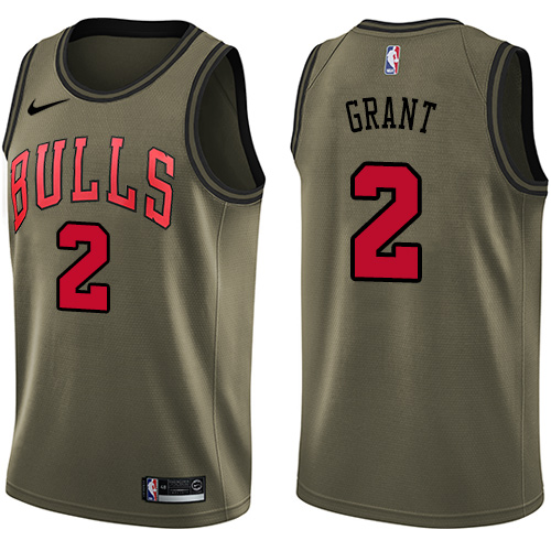 Nike Bulls #2 Jerian Grant Green Salute to Service NBA Swingman Jersey