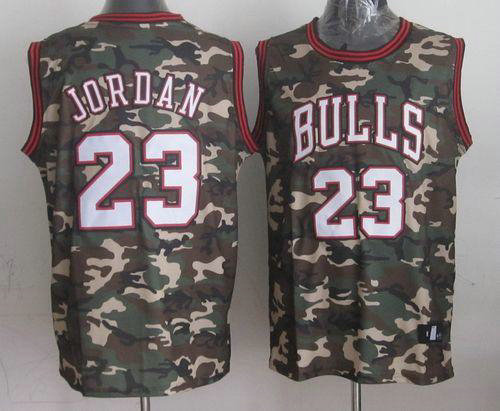 Chicago Bulls #23 Michael Jordan Camo Stealth Collection Stitched NBA Jersey