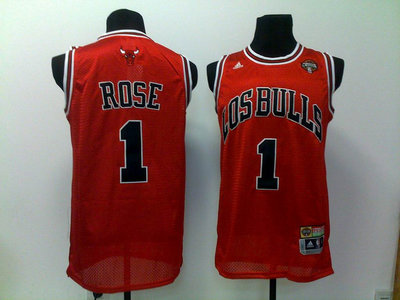 NBA Chicago Bulls 1 Derrick Rose Red Latin Night Swingman Basketball Jersey