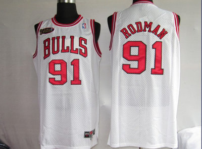 NBA Jersey Chicago Bulls 91# RODMAN white