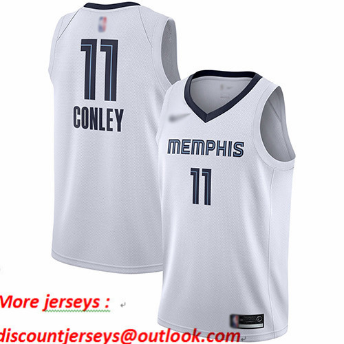 Grizzlies #11 Mike Conley White Basketball Swingman Association Edition Jersey
