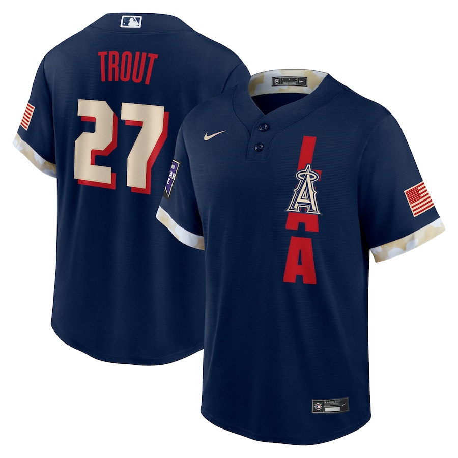 Men's Los Angeles Angels Mike Trout Nike Navy 2021 MLB All-Star Game Replica Player Jersey
