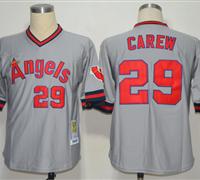 MLB Jerseys Los Angeles Angels 29 Carew grey jerseys M&N 1985
