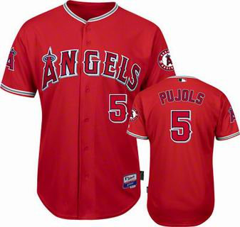 Los Angeles Angels 5 Albert Pujols red Cool Base Jersey