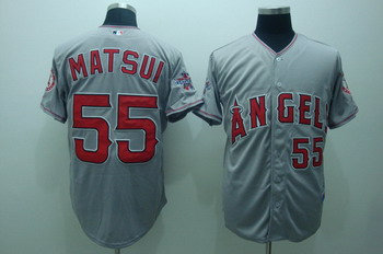 Los Angeles Angels 55 matsui grey Jerseys cool base