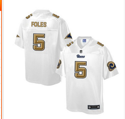 Nike Rams #5 Nick Foles White Men's NFL Pro Line Fashion Game Jersey