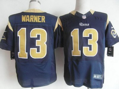 NEW Los Angeles Rams 13 Kurt Warner Dark Blue Jerseys (Elite)