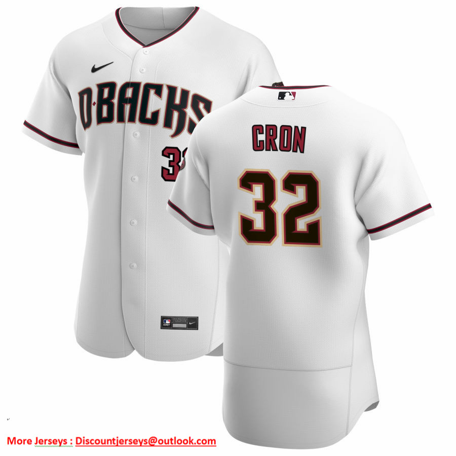 Arizona Diamondbacks #32 Kevin Cron Men's Nike White Crimson Authentic Home Team MLB Jersey