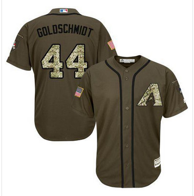 Diamondbacks #44 Paul Goldschmidt Green Salute to Service Stitched MLB Jersey