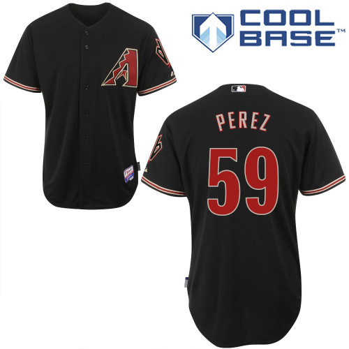 Arizona Diamondbacks #59 Perez Black Authentic Personalized Alternate Home cool Jersey