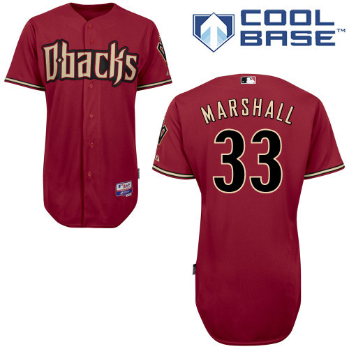 Arizona Diamondbacks #33 Marshall Red Authentic Personalized Alternate cool Jersey