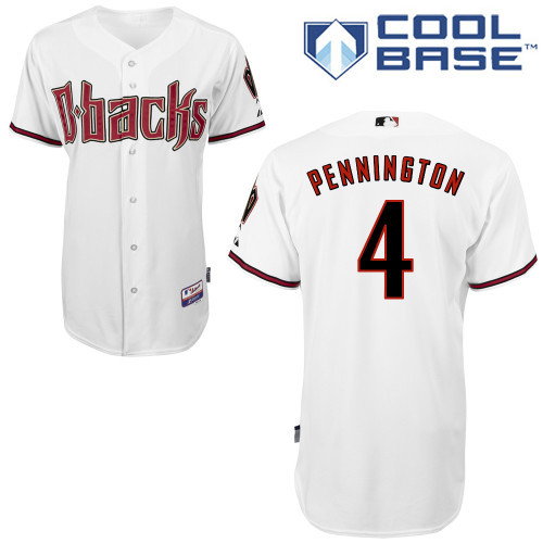 Arizona Diamondbacks #4 Pennington White Authentic Personalized Home cool Jersey
