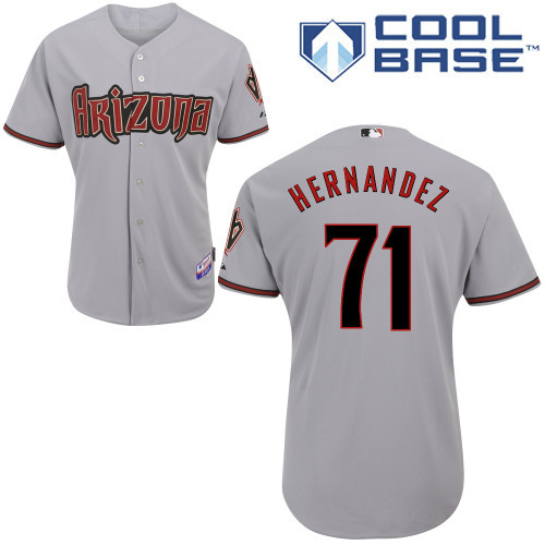 Arizona Diamondbacks #71 Hernandez Grey Authentic Personalized Road cool Jersey