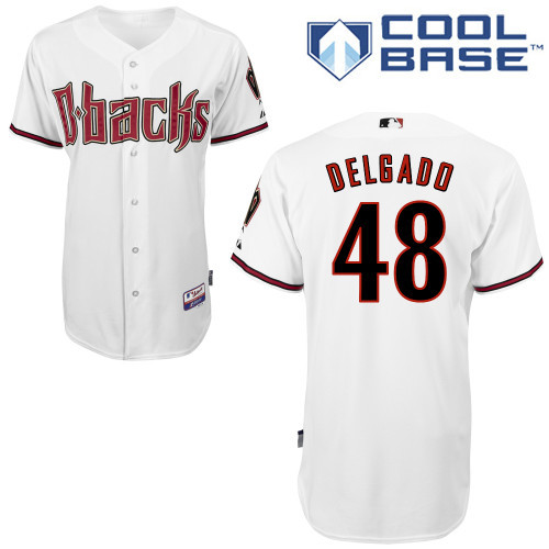 Arizona Diamondbacks #48 Delgado White Authentic Personalized Home cool Jersey
