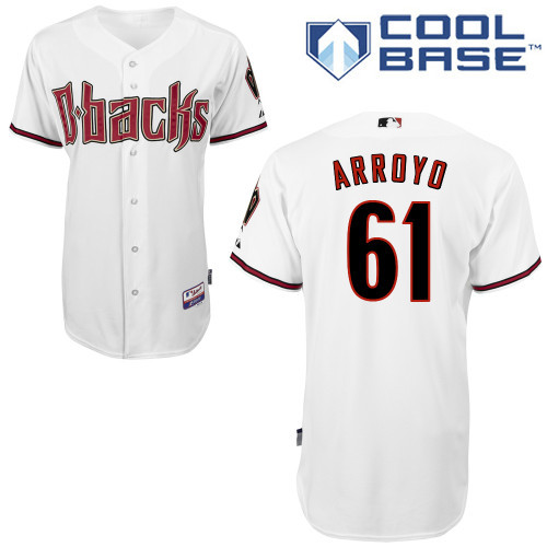 Arizona Diamondbacks #61 Arroyo White Authentic Personalized Home cool Jersey