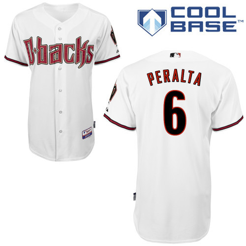 Arizona Diamondbacks #6 peralta White Authentic Personalized Home cool Jersey