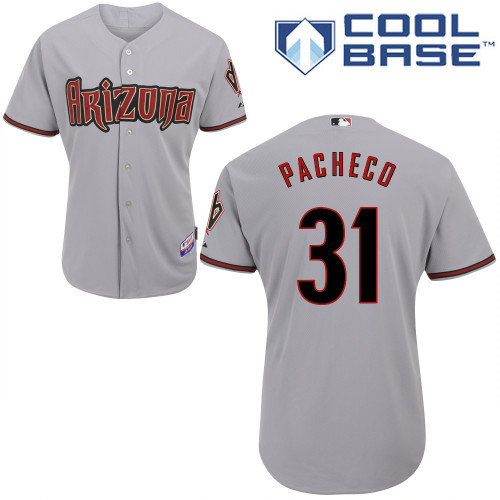 Arizona Diamondbacks #31 Pacheco Grey Authentic Personalized Road cool Jersey