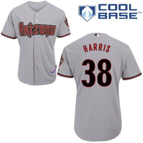 Arizona Diamondbacks #38 Harris Grey Authentic Personalized Road cool Jersey