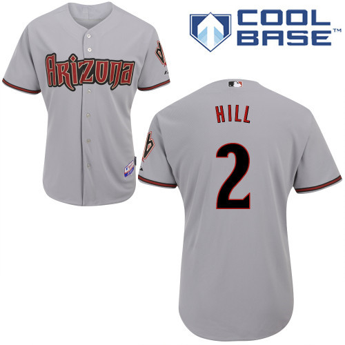Arizona Diamondbacks #2 hILL Grey Authentic Personalized Road cool Jersey