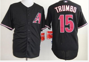 Arizona Diamondbacks #15 Mark Trumbo Black Cool Base Baseball Jersey