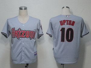 MLB Jerseys Arizona Diamondbacks 10 Upton Grey Cool Base