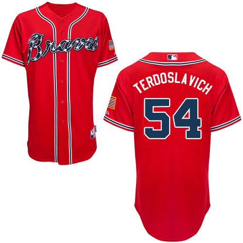 Atlanta Braves #54 Terdoslavich Gonzalez Red Authentic Personalized Alternate Jersey