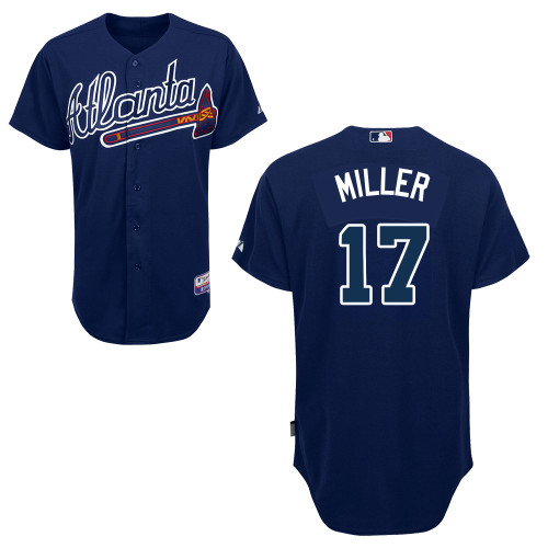 Atlanta Braves #17 Miller Blue Authentic Personalized Alternate Road Jersey