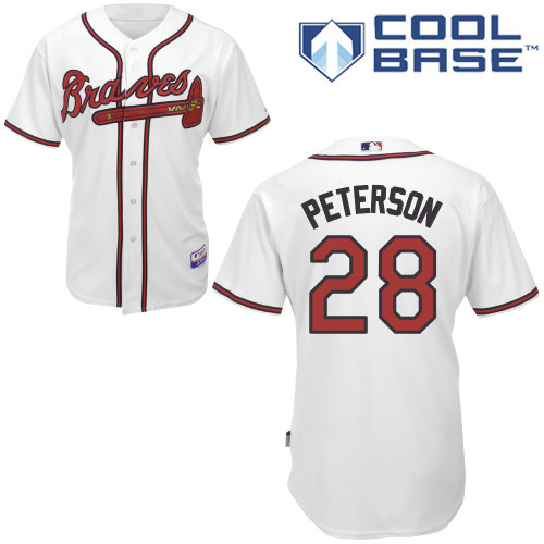 Atlanta Braves #28 Peterson White Authentic Personalized Home Jersey